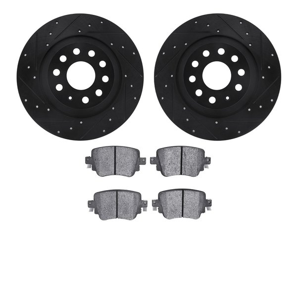 Dynamic Friction Co 8302-73005, Rotors-Drilled and Slotted-Black with 3000 Series Ceramic Brake Pads, Zinc Coated 8302-73005